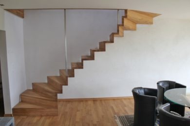 moderne hölzerne Falttreppe - Holzbau - Holzhaus - Holzsystembau - PM Mangold