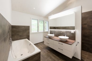Bad mit Holzboden - Holzbau - Holzhaus - Holzsystembau - PM Mangold